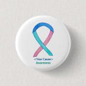 Thyroid Cancer Awareness Ribbon Custom Button Pins (Voorkant)