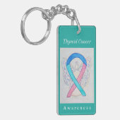 Thyroïd Cancer Awareness Ribbon Sleutelhanger (Voorkant Links)