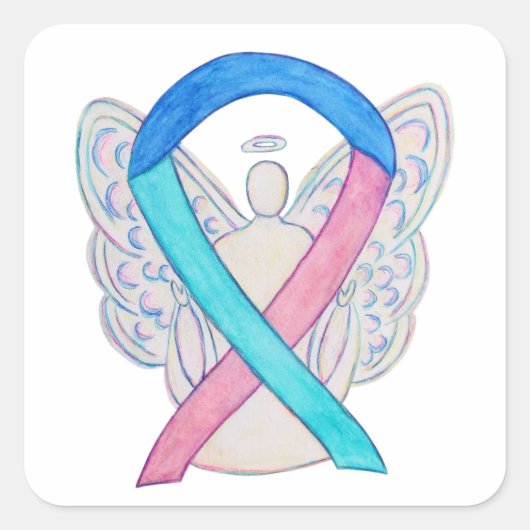Thyroid Cancer Awareness Ribbon Sticker Decels (Voorkant)