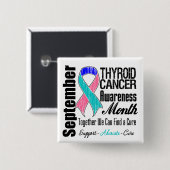 Thyroïd Cancer Bewustheid Maand 11 Vierkante Button 5,1 Cm (Voorkant /achterkant)