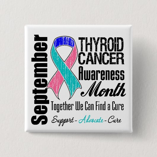 Thyroïd Cancer Bewustheid Maand 11 Vierkante Button 5,1 Cm (Voorkant)