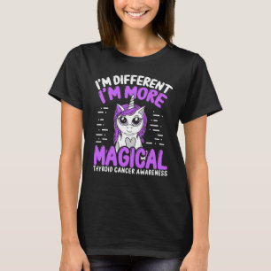 Thyroïd Cancer Bewustheid Unicorn Paars lint T-shirt