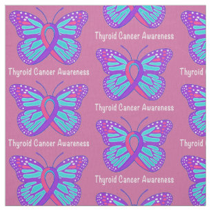 Thyroid Cancer Butterfly Awareness Ribbon Stof