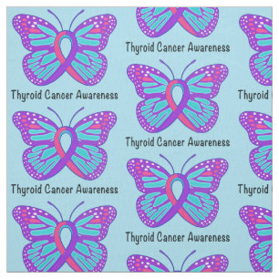 Thyroid Cancer Butterfly Awareness Ribbon Stof