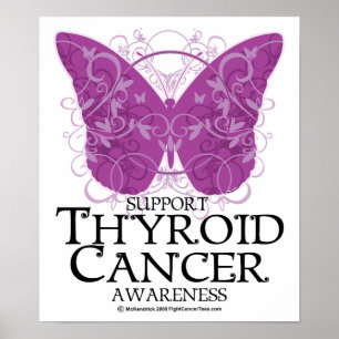 Thyroid Cancer Butterfly Poster