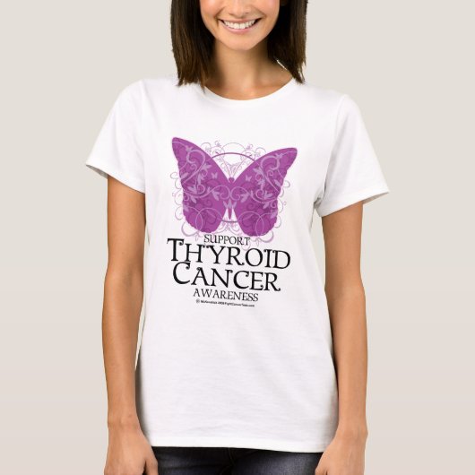 Thyroid Cancer Butterfly T-shirt (Voorkant)