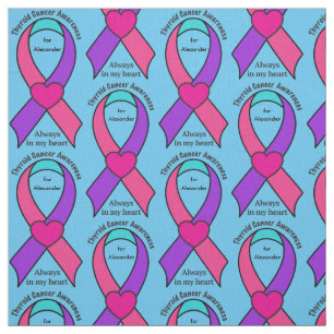 Thyroïd Cancer Heart Awareness Ribbon Stof