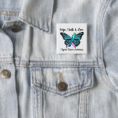 Thyroid Cancer Hope Butterfly Vierkante Button 5,1 Cm (In situ)