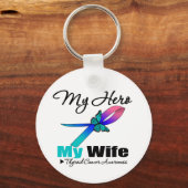 Thyroid Cancer My Hero My Wife Sleutelhanger (Voorkant)