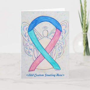 Thyroid Cancer Ribbon Angel Wenskaart Feestdagen Kaart