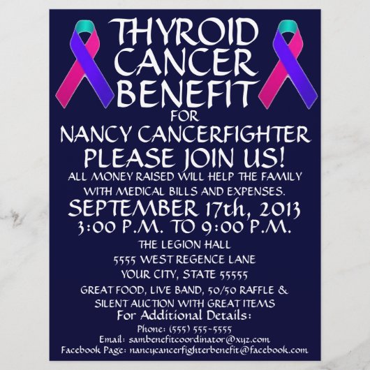 Thyroid Cancer Ribbon Benefit Flyer (Voorkant)