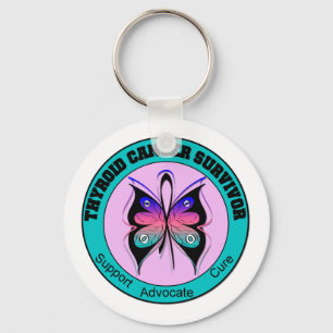Thyroïd Cancer Survivor Butterfly Sleutelhanger