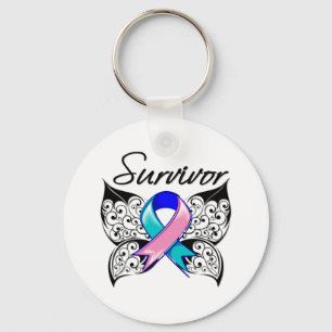 Thyroïd Cancer Survivor Butterfly Sleutelhanger