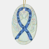 Thyroid Disease Awareness Ribbon Angel Ornament (Links)