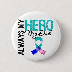 Thyroïde kanker ALTIJD MIJN HERO MIJN DAD Ronde Button 5,7 Cm