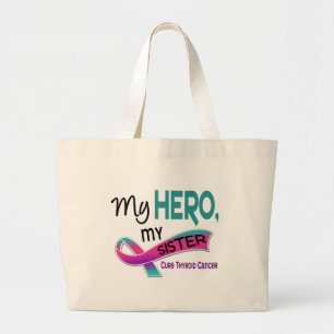 Thyroïde kanker MIJN HERO MIJN ZISTER 42 Grote Tote Bag
