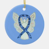 Thyroïde Sensibilisation Ribbon Angel Ornements (Devant)