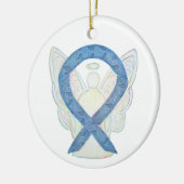 Thyroïde Sensibilisation Ribbon Angel Ornements (Gauche)