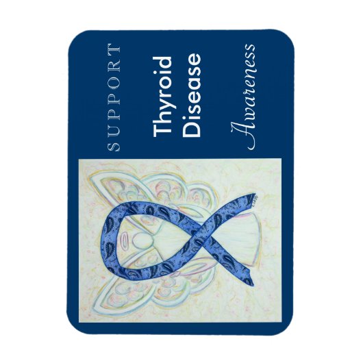 Thyroïde Ziekte Bewustmaking Ribbon Angel Magnets Magneet (Verticaal)