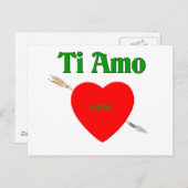 Ti Amo (Ik hou van je) Briefkaart (Voorkant / Achterkant)