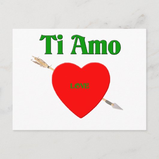 Ti Amo (Ik hou van je) Briefkaart (Voorkant)