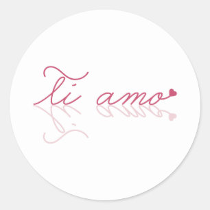 Ti amo (ik hou van je) Italiaans Ronde Sticker
