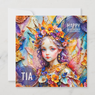 TIA ~ Carte d'anniversaire ~ Fleur Fairy ~