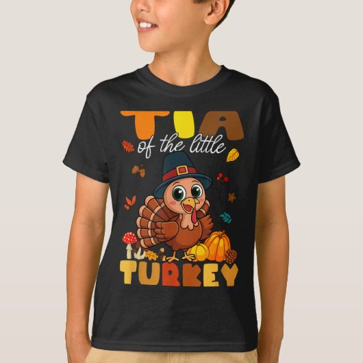 Tia Of The Little Turkey Thanksgiving Baby Shower T-shirt (Voorkant)