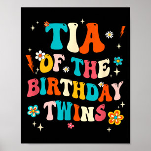 Tia van de verjaardag tweeling jongens meisjes fee poster