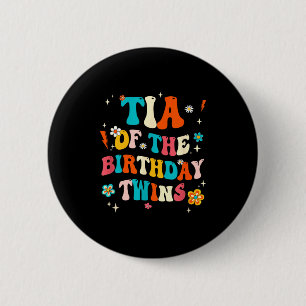 Tia Van De Verjaardag Tweeling Jongens Meisjes Fee Ronde Button 5,7 Cm