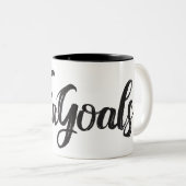 #TiaGoals, Grunge modern script Tweekleurige Koffiemok (Voorkant rechts)