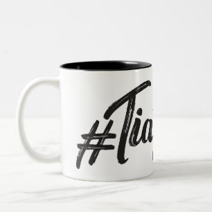 #TiaGoals, Grunge modern script Tweekleurige Koffiemok