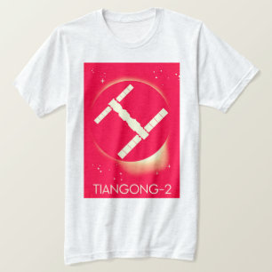 Tiangong-2 China ruimtevaartkunst op ruimtestation T-shirt