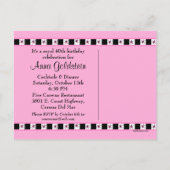 Tiara 40e Anniversaire Carte postale Invitation (Dos)