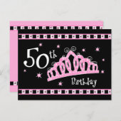 Tiara 50e Anniversaire Carte postale Invitation (Devant / Derrière)