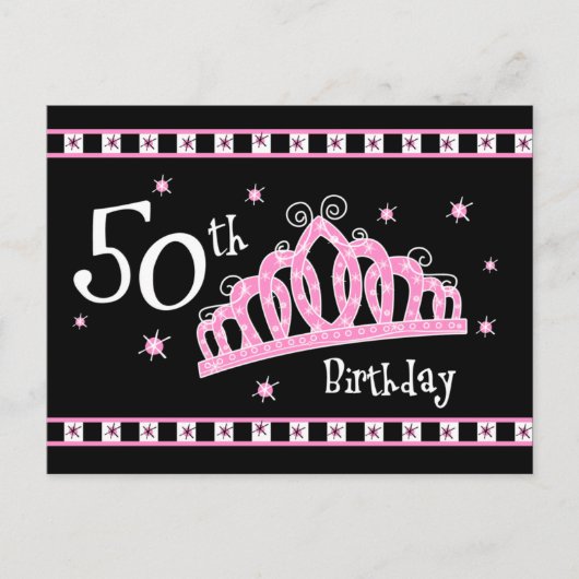 Tiara 50e Anniversaire Carte postale Invitation (Devant)