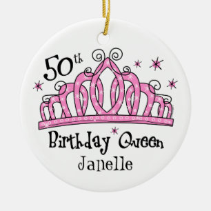 Tiara 50th Birthday Queen LT Keramisch Ornament