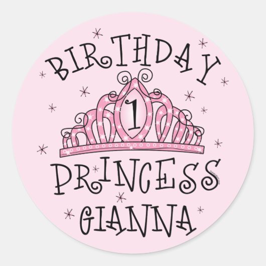 Tiara Birthday Princess Gianna Sticker (Voorkant)