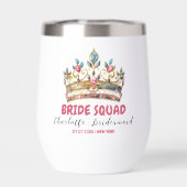 Tiara Bride Squad Bridesmaid Nom Bachelorette (Arrière)