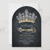 Tiara Crown Diamond Quinceanera Invitation Kaart (Voorkant)