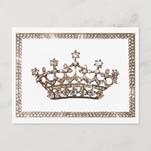 Tiara en edelstenen ansichtkaarten briefkaart