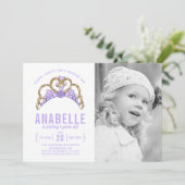  Tiara foto verjaardagsuitnodiging Kaart (Staand voorkant)