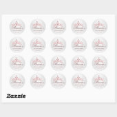 Tiara, parels, edelsteen in hartvorm Quinceanera Ronde Sticker (Vel)