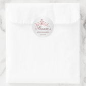 Tiara, parels, edelsteen in hartvorm Quinceanera Ronde Sticker (Tas)