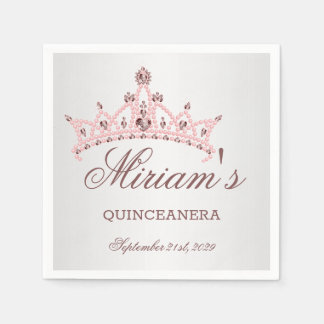 Tiara, parels, edelsteen in hartvorm Quinceanera Servet