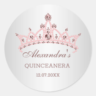 Tiara-parels, edelstenen in de hartvorm Quinceaner Ronde Sticker