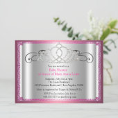 Tiara Princess Baby shower Invitation Kaart (Staand voorkant)