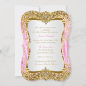 Tiara Princess Sweet 16 Invitation blanc or rose (Dos)