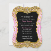 Tiara Princess Sweet 16 Invitation noir or rose (Dos)