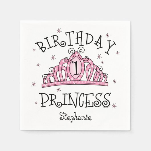Tiara Prinses 1e Verjaardag Servetten (Voorkant)